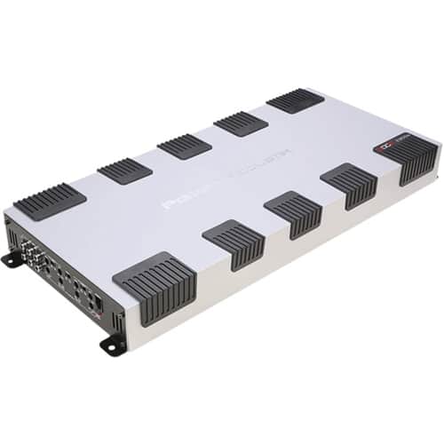 Power Acoustik - Edge 2800W Class AB Bridgeable Multichannel Amplifier with Selectable Bass Boost - White, Black - Larger Front