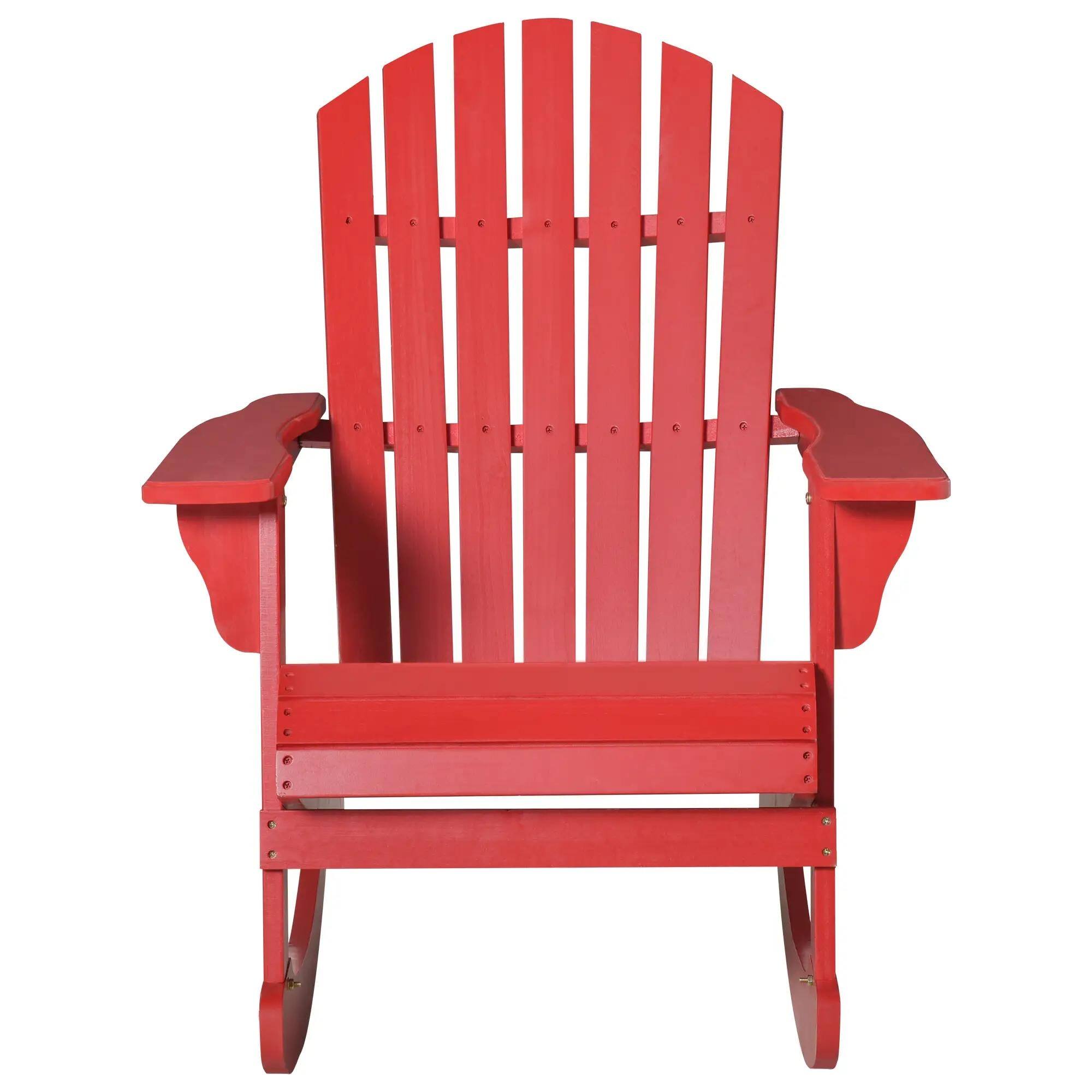 Angle. Resenkos - Resenkos Wooden Adirondack Chair, Outdoor Fire Pit Seating, Slatted Back, Comfortable Lounger, Perfect for Relaxing,Red - Red.