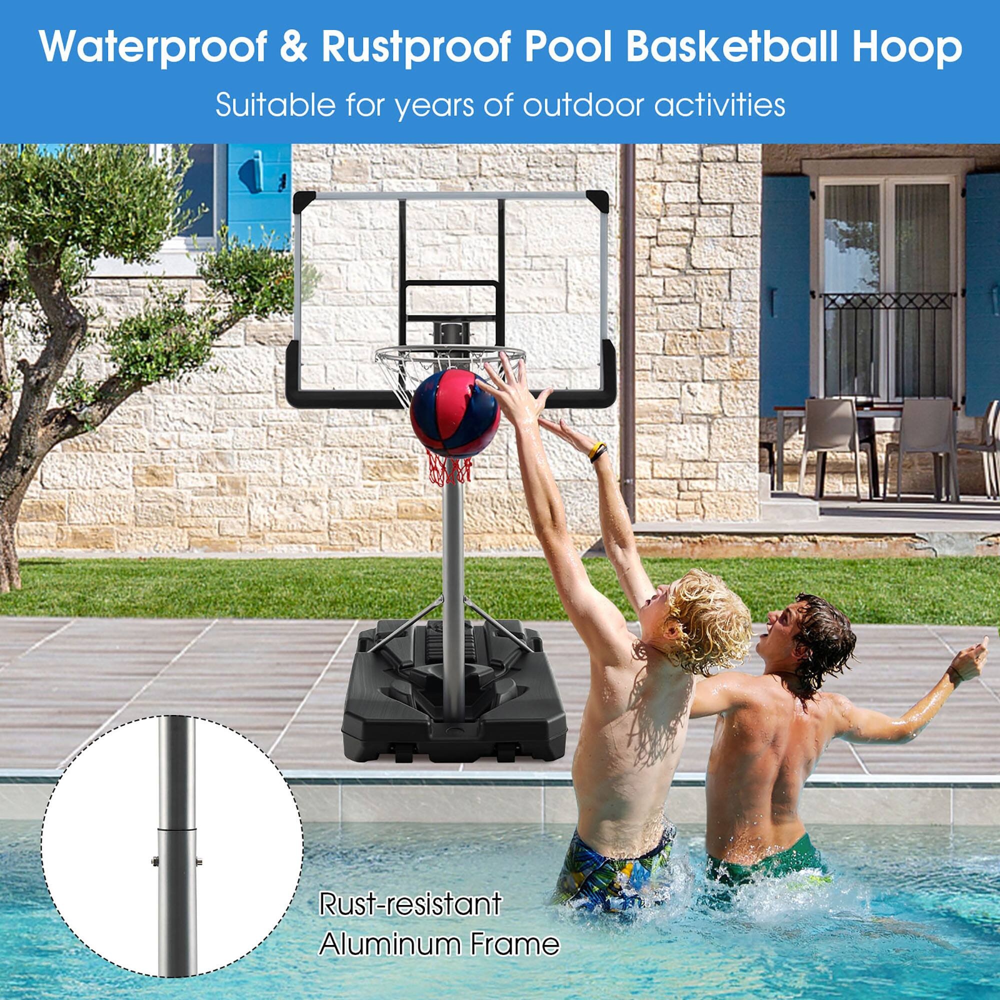 Waterproof & Rustproof Pool Basketball Hoop  
Suitable for years of outdoor activities  

Rust-resistant Aluminum Frame