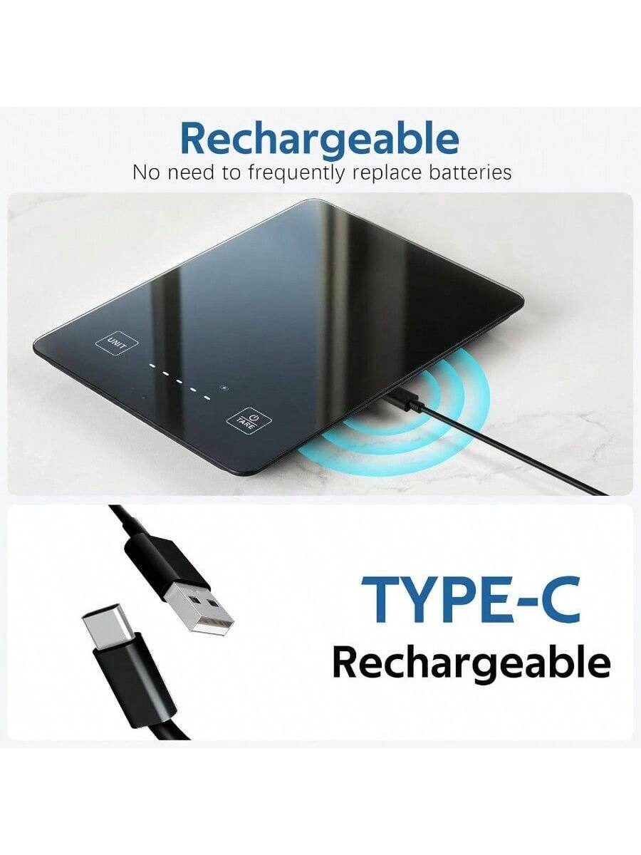 Rechargeable  
No need to frequently replace batteries  

TYPE-C  
Rechargeable