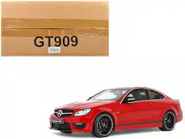 2014 Mercedes-Benz C63 AMG Top 1/18 Model Car by GT Spirit - Red with Black