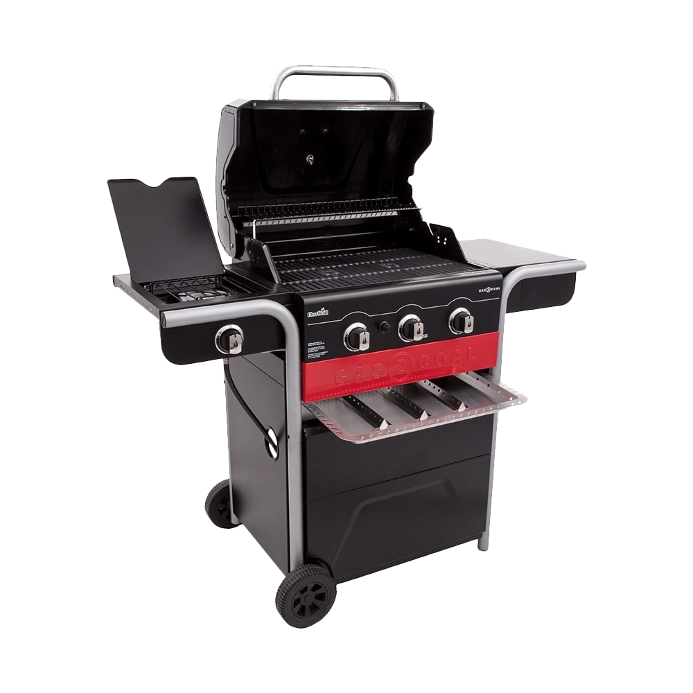 Angle View: Char-Broil - Gas2Coal Hybrid Grill - Black/Red