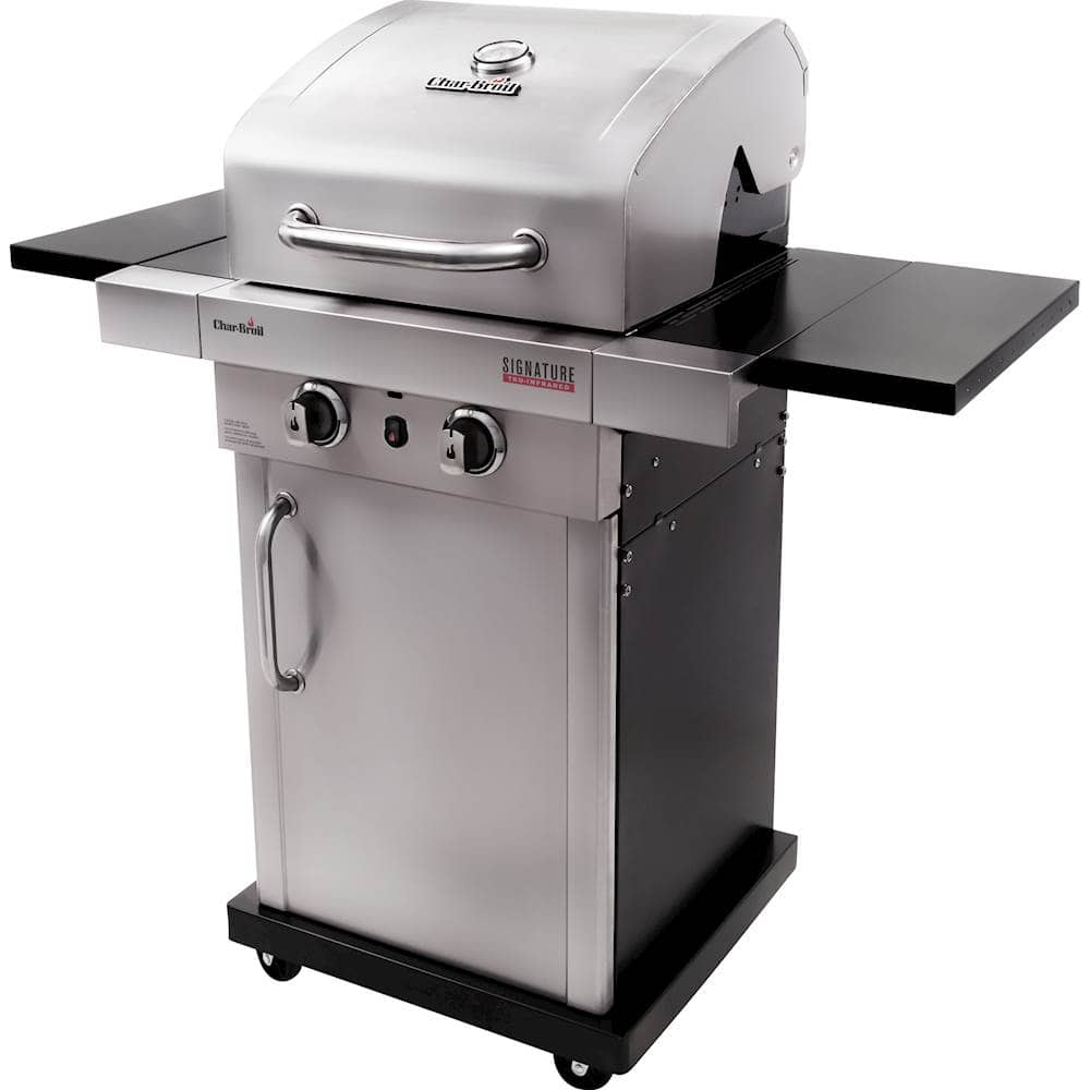 Char-Broil - Signature TRU-Infrared 325 2-Burner Cabinet 18,000 BTU Gas Grill - Stainless Steel