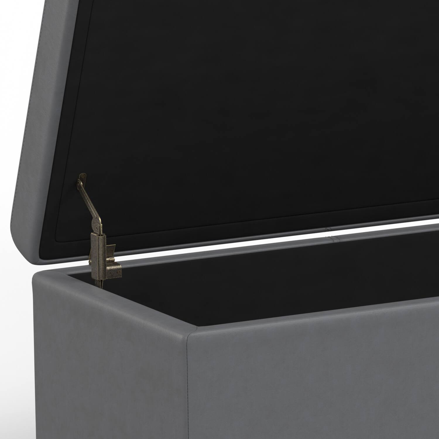 Alt View 14. Simpli Home - Avalon Extra Large Storage Ottoman Bench - Stone Grey.