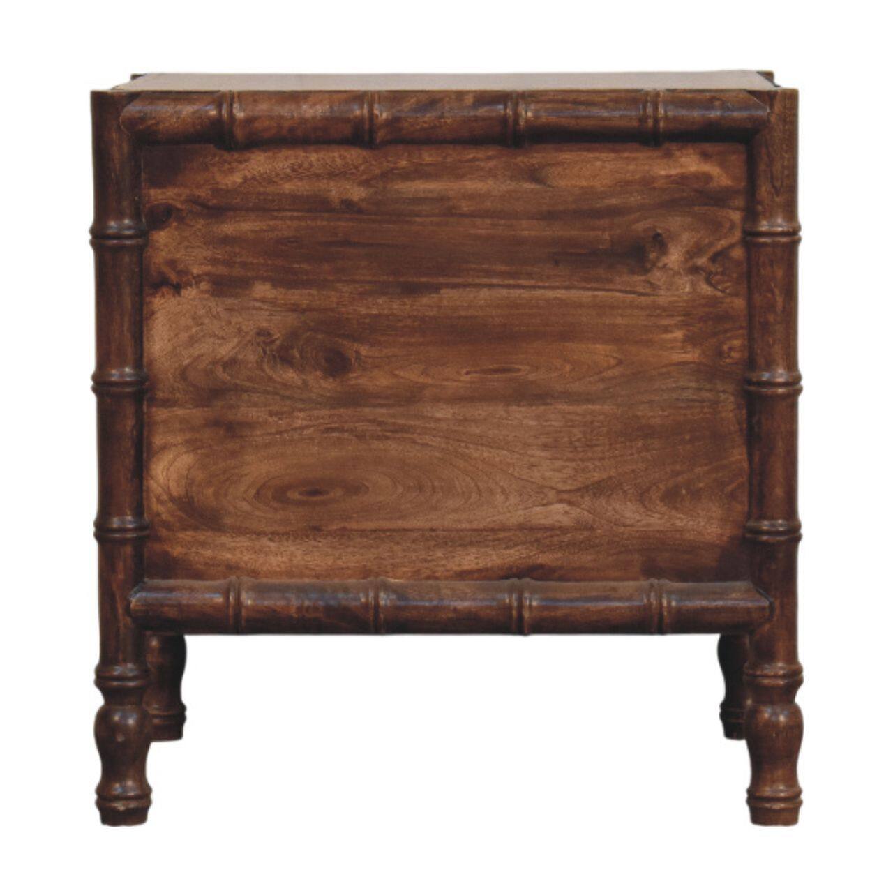 Back. Artisan Furniture - Artisan Furniture Solid Wood Bamboo Frame Nightstand in Roasted Almond - Brown.