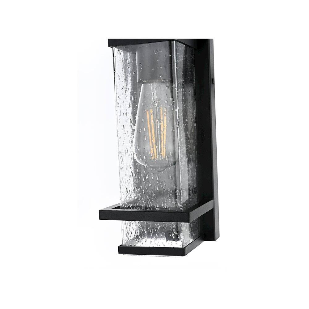 Left. Elegant Lighting - Harper 7 inch Outdoor Pendant in Black - Black.