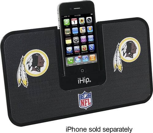 Angle Standard. iHip - Washington Redskins iDock Speakers.