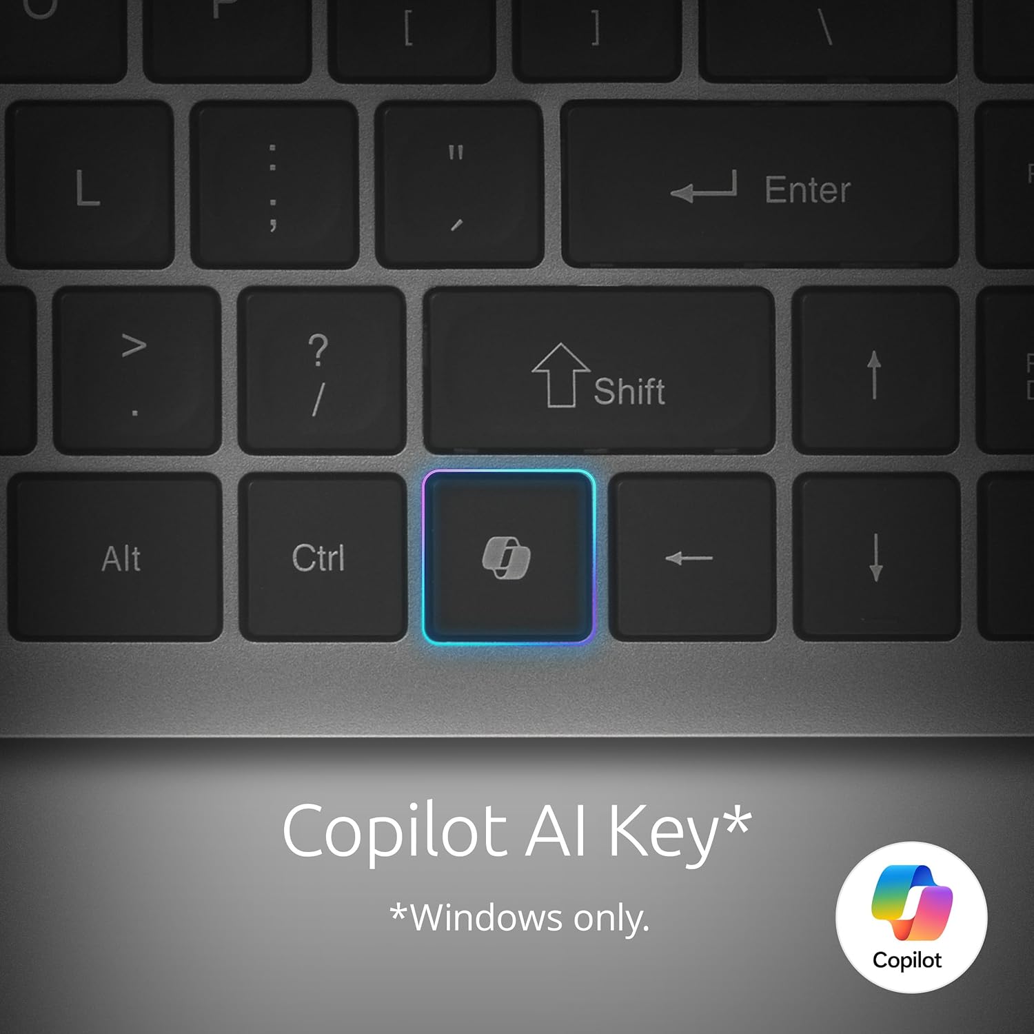 C - [ ] L : 5 1 I Enter F > . ? / Shift F [ Alt Ctrl j Copilot AI Key* *Windows only.