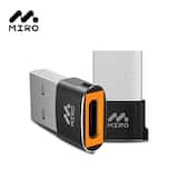 Miro - U5 Type C to USB Charger Cable Adapter USB C Female to Male Charger Converter - Black