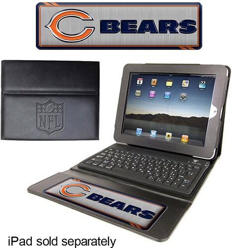 Front Standard. Team ProMark - Chicago Bears Executive Bluetooth Keyboard Case for Apple® iPad® - Black.