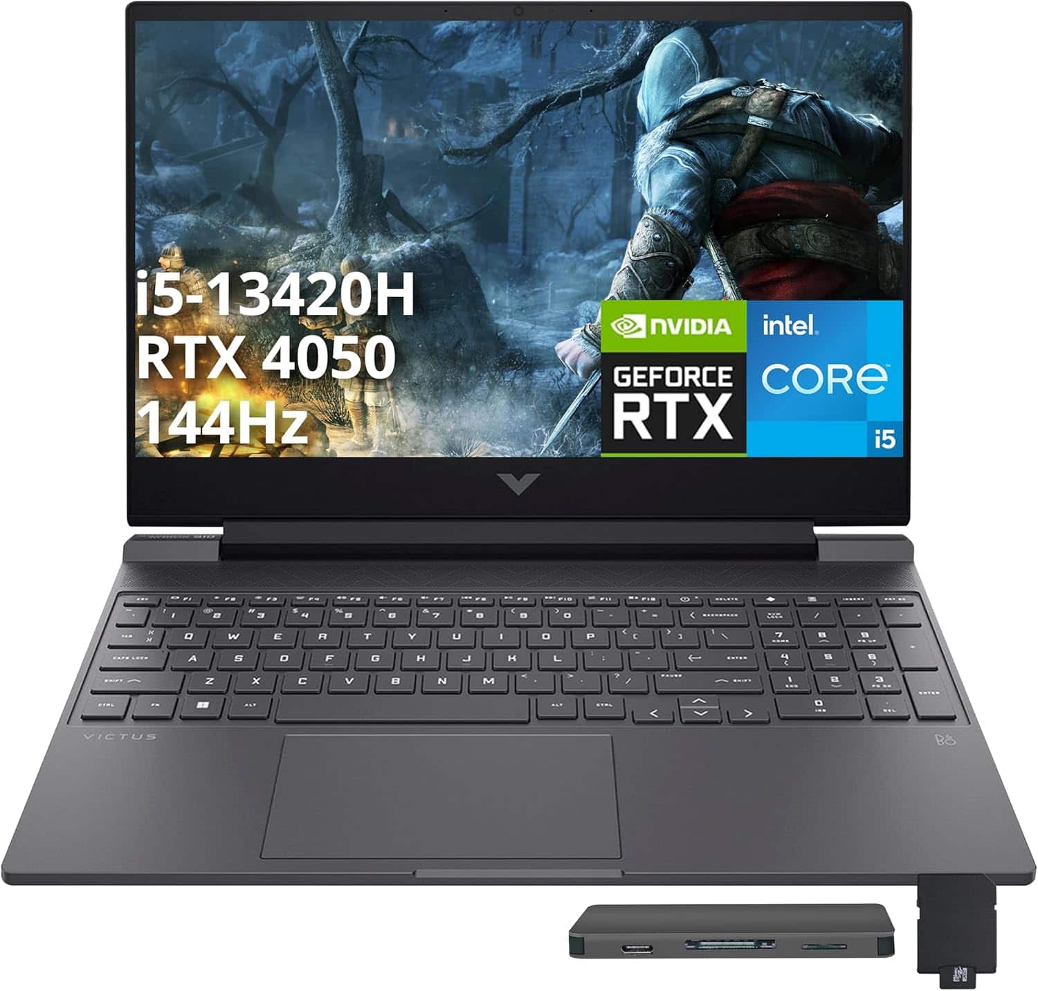 HP - Victus 15.6" FHD Gaming Laptop,Intel i5-13420H,32GB RAM,2TB PCIe SSD+1TB Docking Station,GeForce RTX 4050,Win 11 - Mica Silver