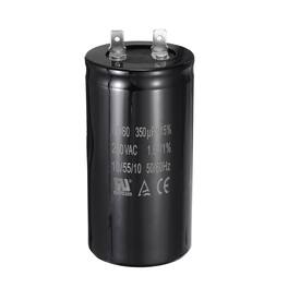 Unique Bargains - CD60 Run Capacitor 350uF 250VAC 50/60Hz Motor Start for Washing Machine Air Compressor - Black