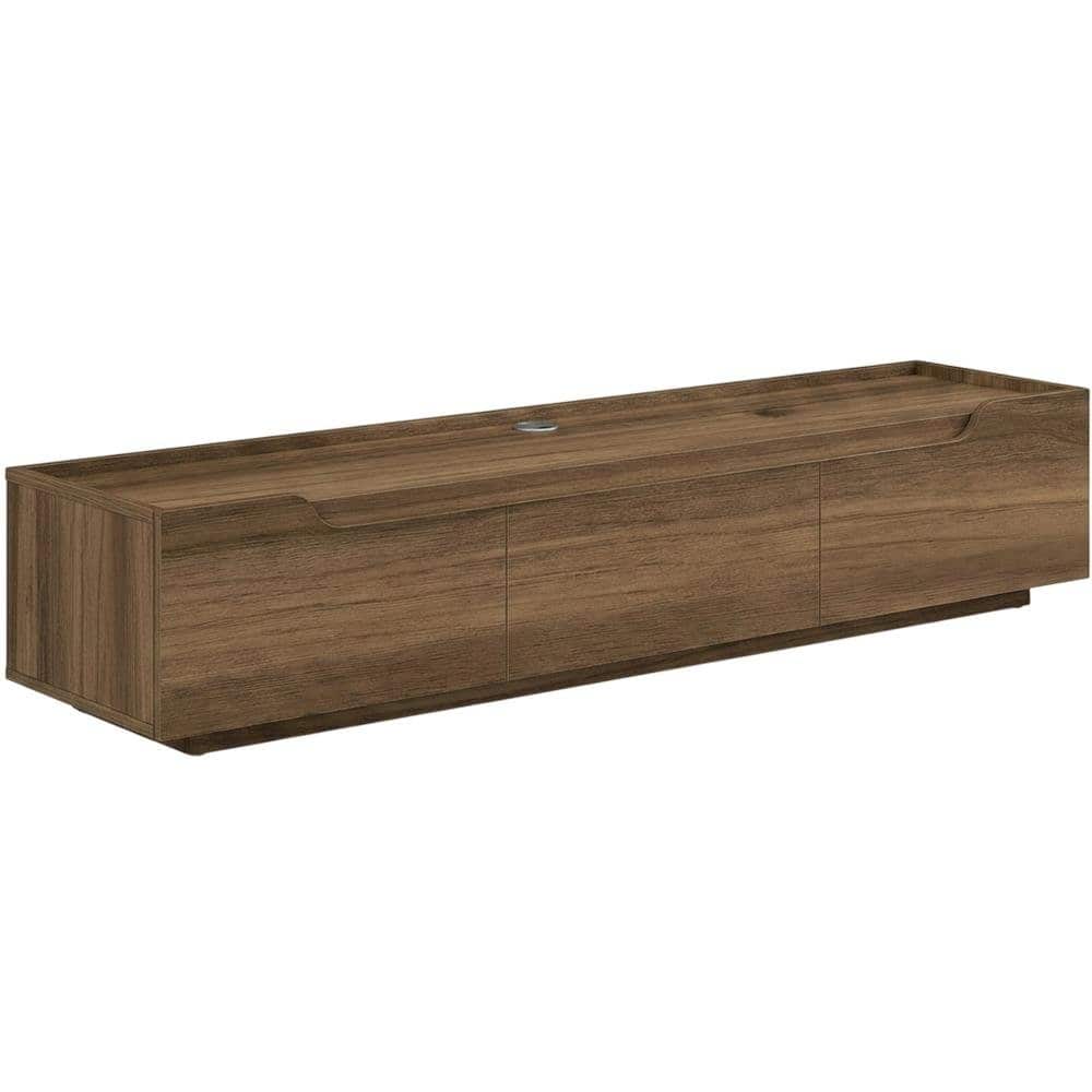 FurniFact - Wall Mounted TV Stand for Up to 80 Inch TVs with Modern Design - Brown