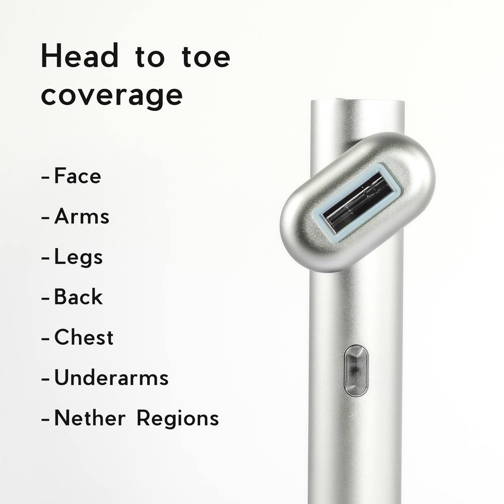 Head to toe coverage  
- Face  
- Arms  
- Legs  
- Back  
- Chest  
- Underarms  
- Nether Regions