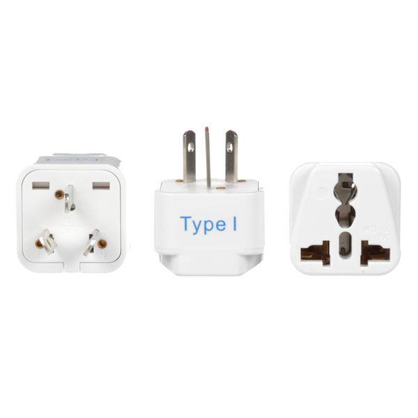 Front. Ceptics - Australia, China Travel Adapter - Type I - 3 Pack (GP-16) - White.