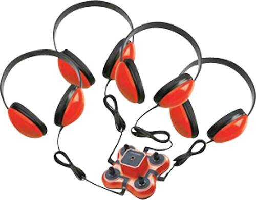 Front Standard. Califone - Listening First 4-Position Listening Center - Red/Orange.