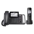 Panasonic - KX-TG9581B DECT 6.0 Expandable Cordless Phone System with Digital Answering System - Black - Angle