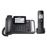 Panasonic - KX-TG9581B DECT 6.0 Expandable Cordless Phone System with Digital Answering System - Black - Angle_Zoom