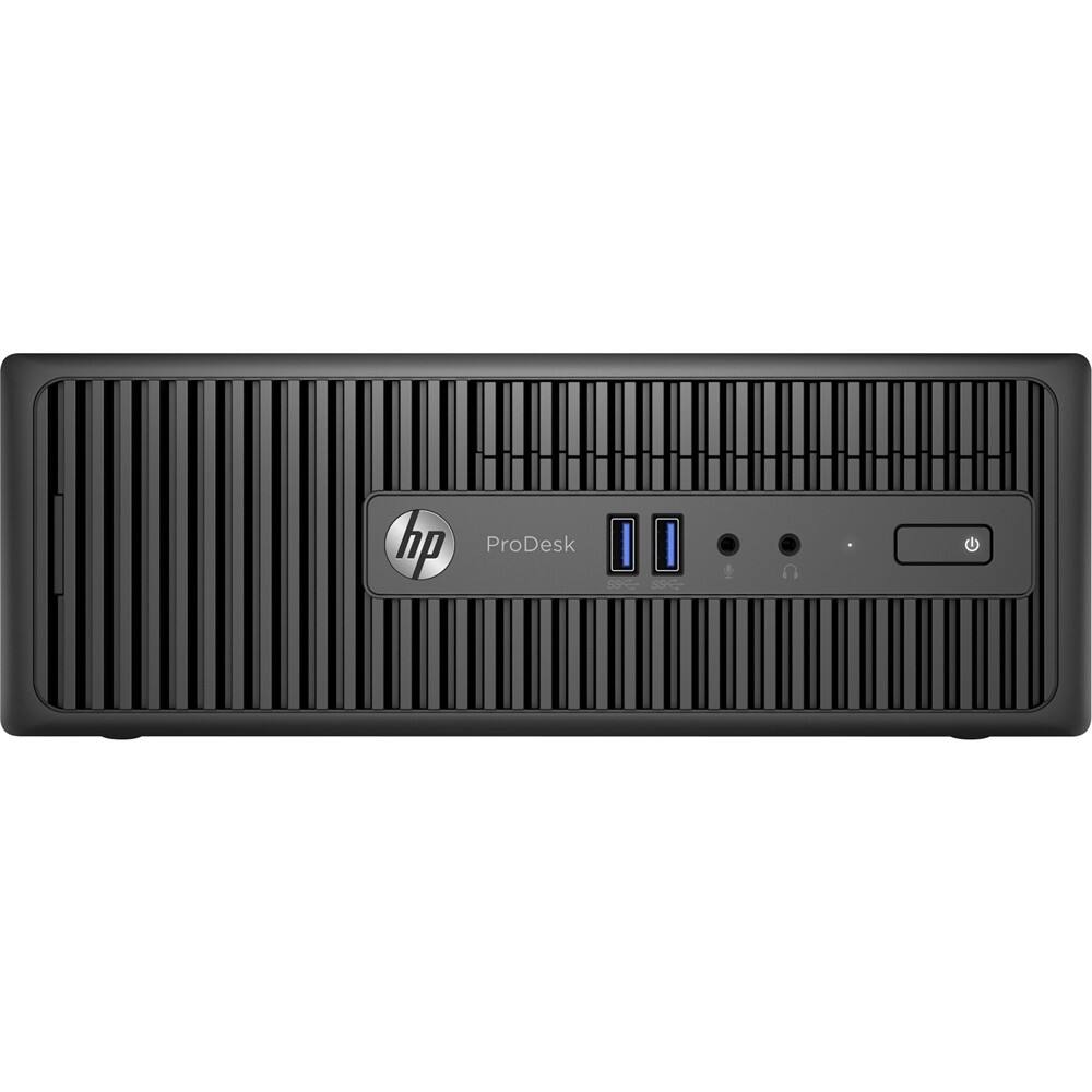 Front. HP - ProDesk Desktop - Intel Core i5 - 8GB Memory - 1TB Hard Drive - Black.
