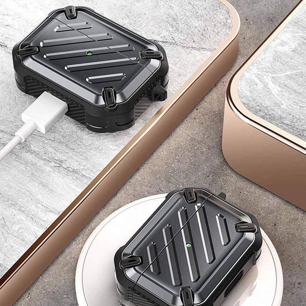 Alt View 2. SUPCASE - Apple AirPods Pro 1 & 2 Unicorn Beetle PRO Rugged Case Waterproof Case - Black.