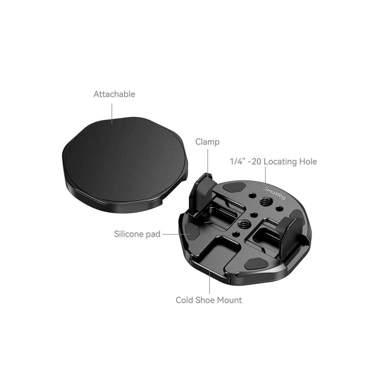 Attachable Clamp 1/4" -20 Locating Hole SmallRig Silicone pad Cold Shoe Mount