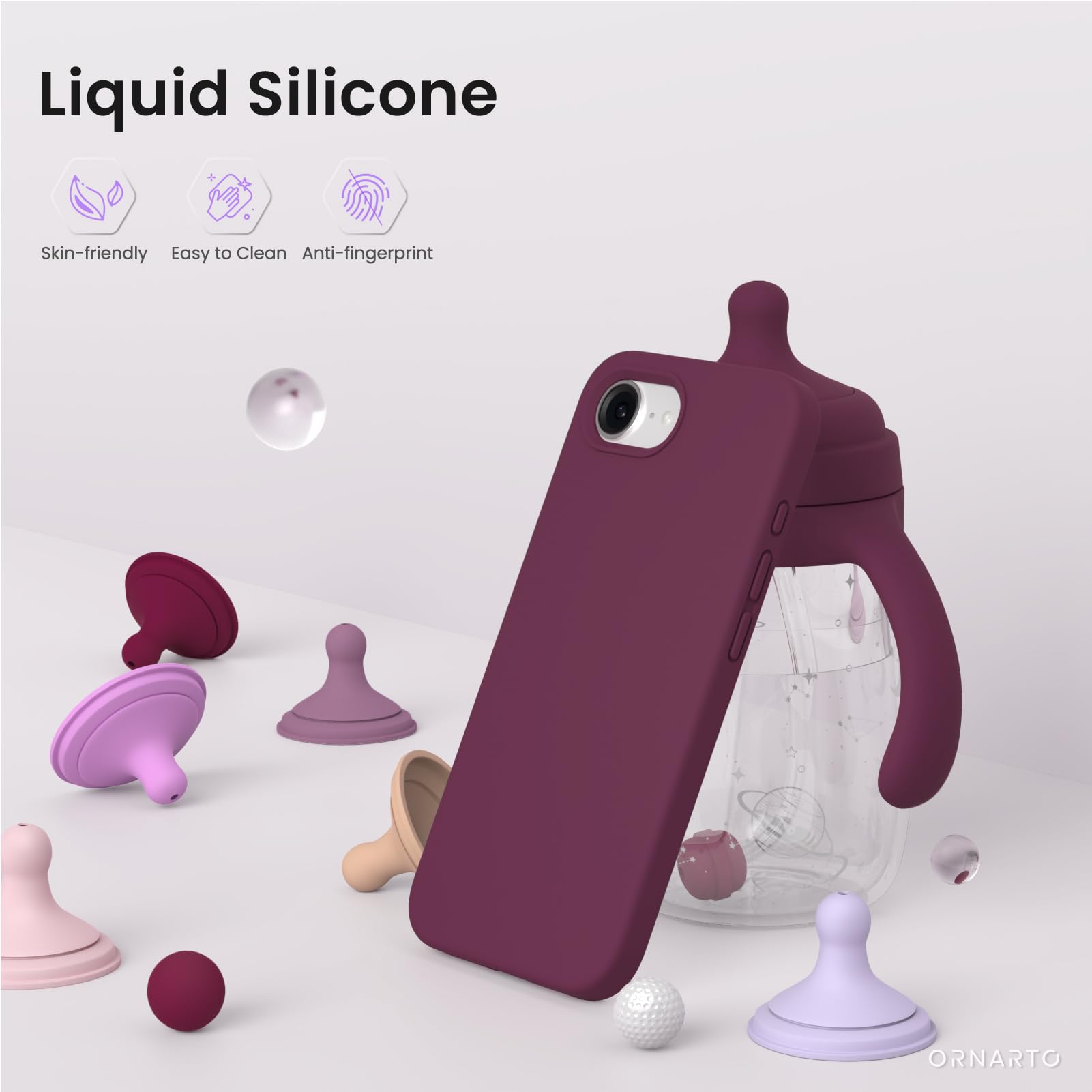 Liquid Silicone Skin-friendly Easy to Clean Anti-fingerprint ORNARTO