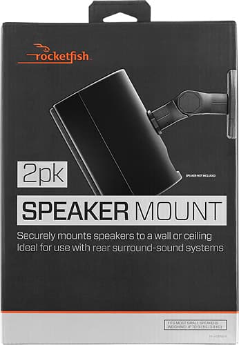 Alt View 11. Rocketfish™ - Tilting Wall Mounts for Most Small Speakers (2-Pack) - Black.