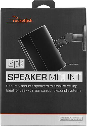 Alt View 11. Rocketfish™ - Tilting Wall Mounts for Most Small Speakers (2-Pack) - Black.