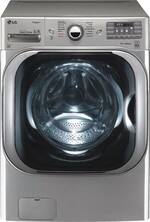 LG - 5.2 Cu. Ft. High Efficiency Front-Load Washer with Steam and TurboWash Technology - Graphite Steel - Front_Standard