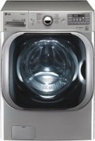 LG - 5.2 Cu. Ft. High Efficiency Front-Load Washer with Steam and TurboWash Technology - Graphite steel - Front_Zoom
