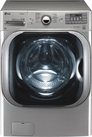 LG - 5.2 Cu. Ft. High Efficiency Front-Load Washer with Steam and TurboWash Technology - Graphite steel