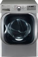LG - 9.0 Cu. Ft. 14-Cycle Gas Dryer with Steam - Graphite Steel - Front_Standard