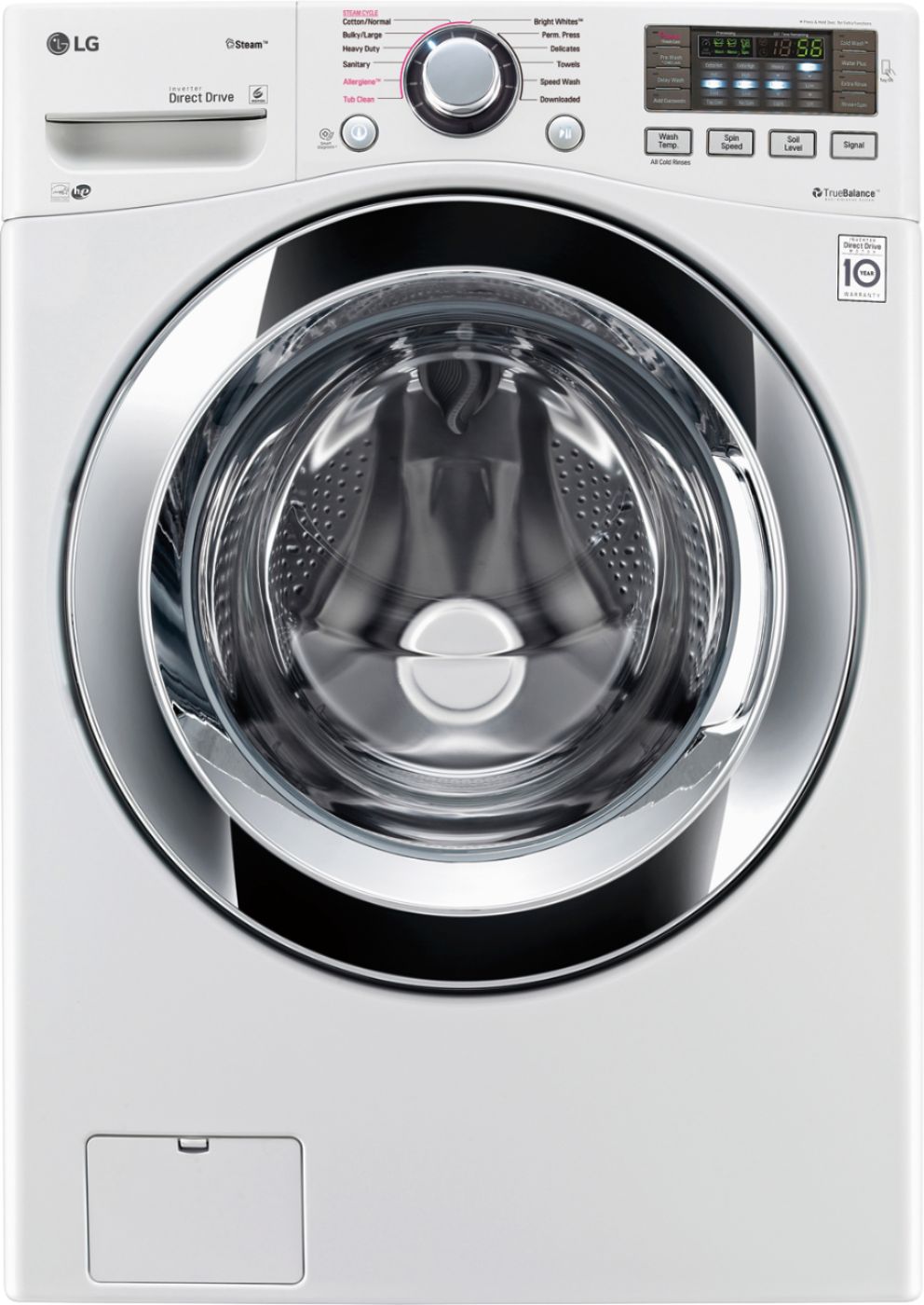 Buy: LG Ft. Front-Loading Washer with Steam White WM3670HWA