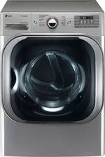 LG - 9.0 Cu. Ft. Electric Dryer with Steam and Sensor Dry - Graphite Steel - Front_Standard