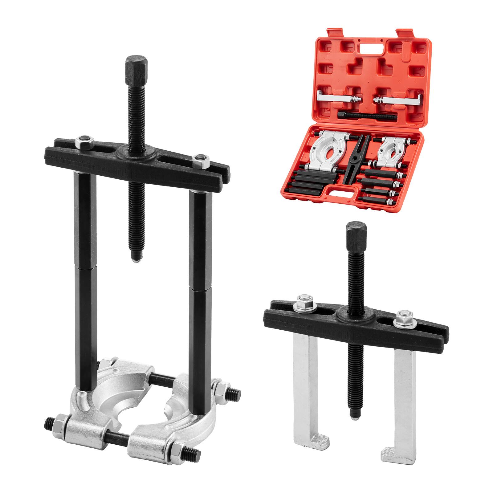 Front. VEVOR - Bearing Puller Kit, 14-Piece 5 Ton Capacity Bearing Separator, Pinion Wheel Bearing Removal Kit - Black.