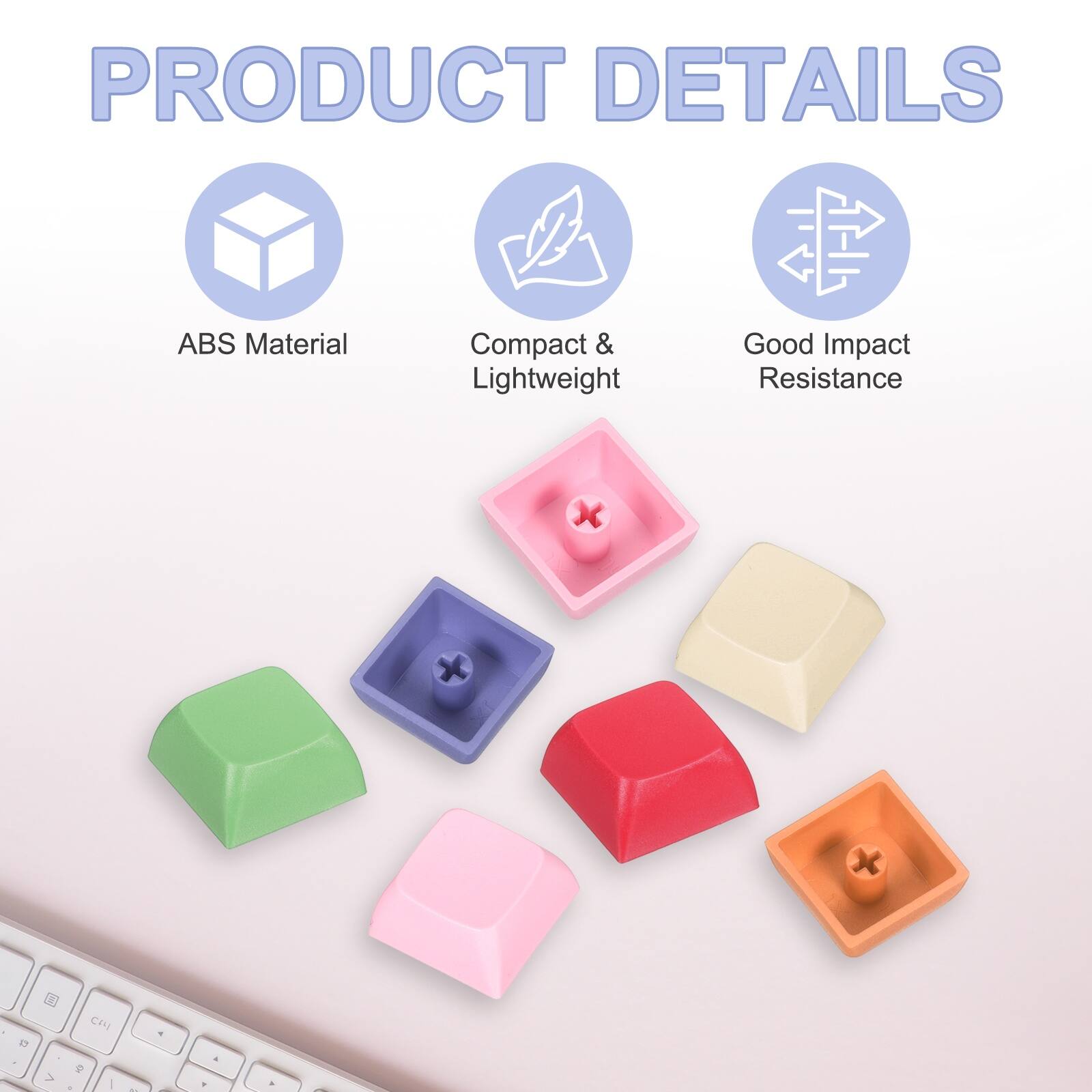Unique Bargains 20pcs PBT Keycap Set, Colorful Mechanical Numeric ...
