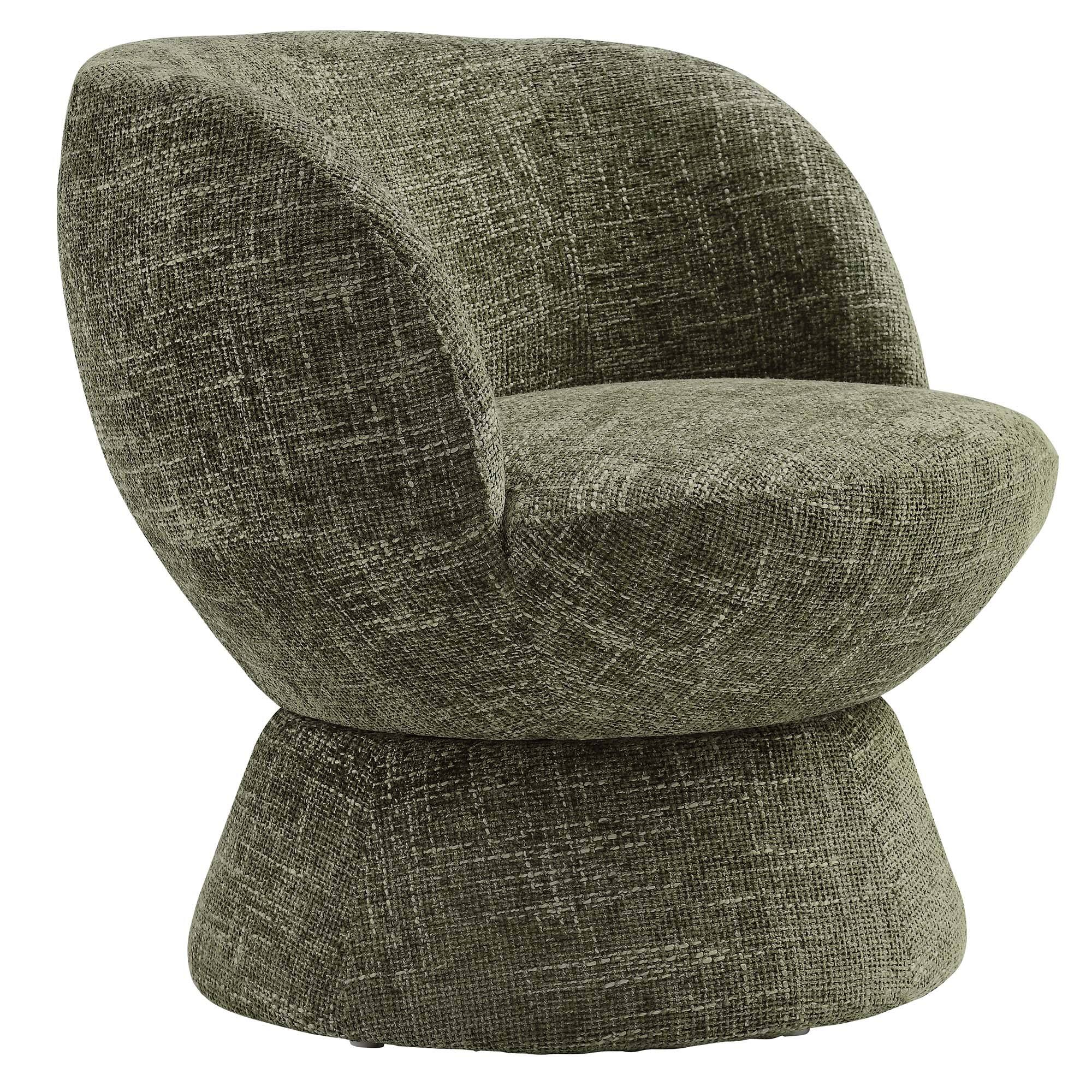 Angle. Modway - Vesta Chenille Fabric Upholstered Swivel Chair by Modway - Basil.