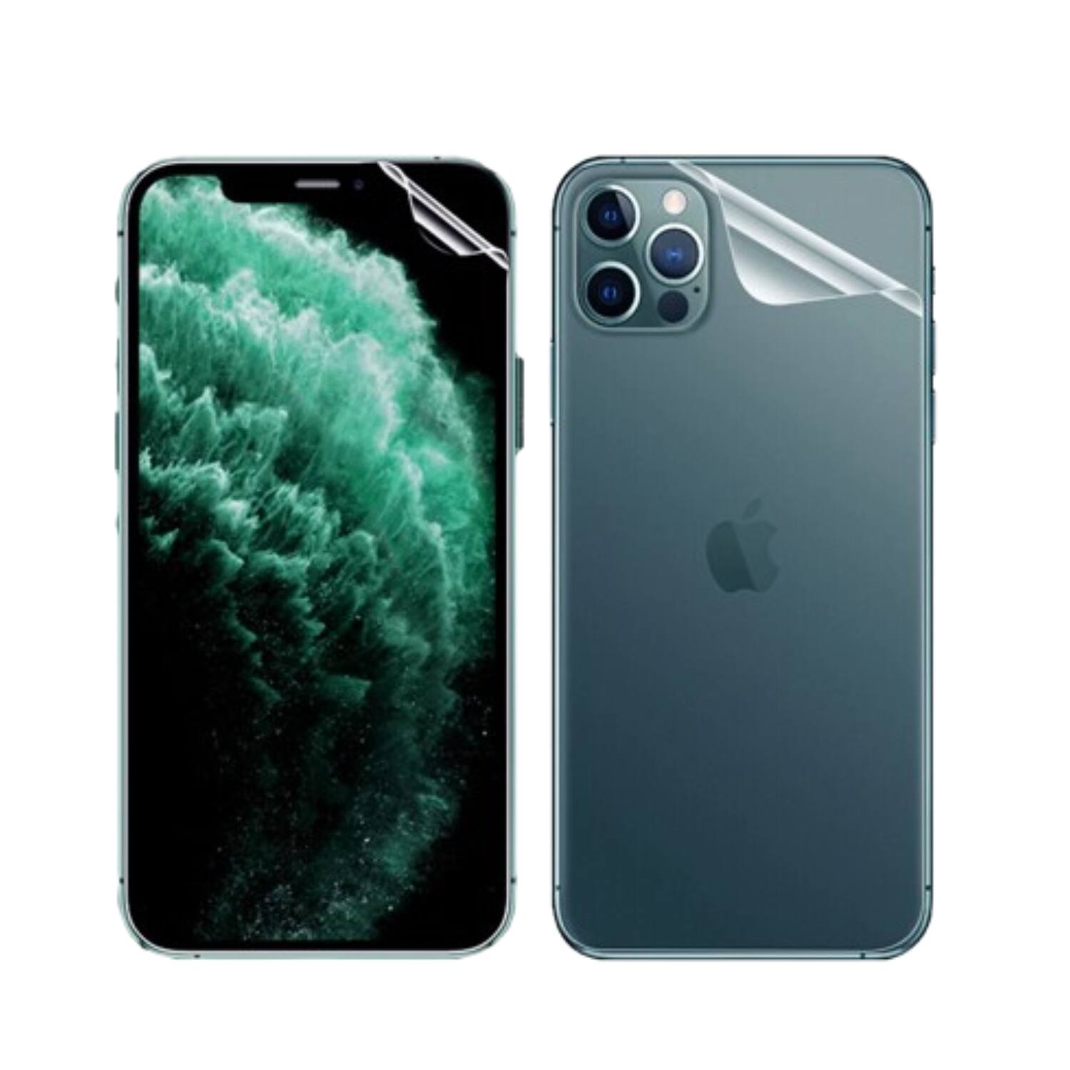 Front. Stock Preferred - Front and Back Hydrogel Screen Protector Film for iPhone 16 Pro Max - Clear.