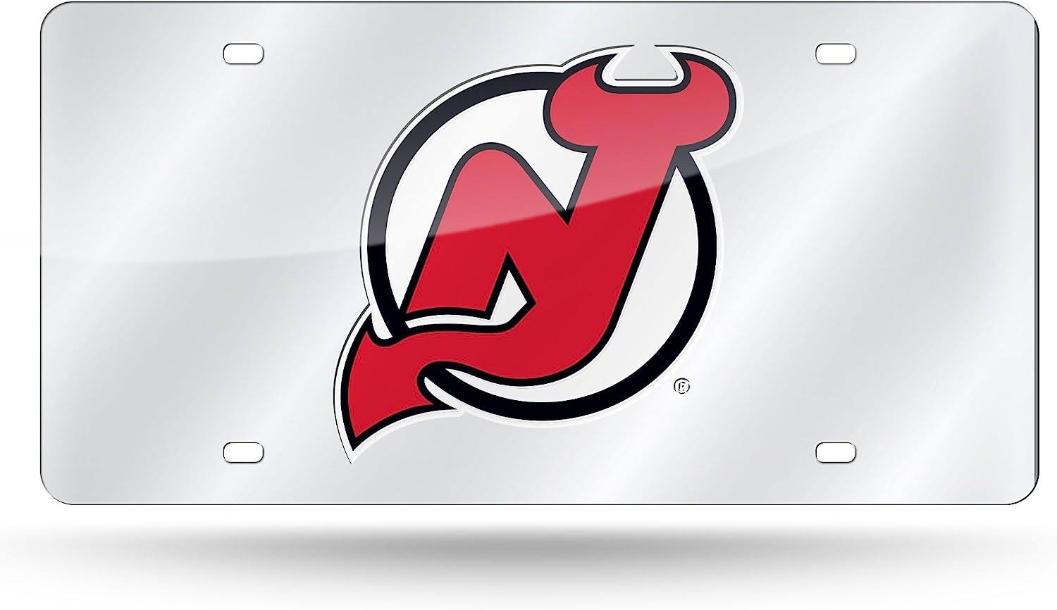 New Jersey Devils NHL Logo Mirror Look LASER License Plate
