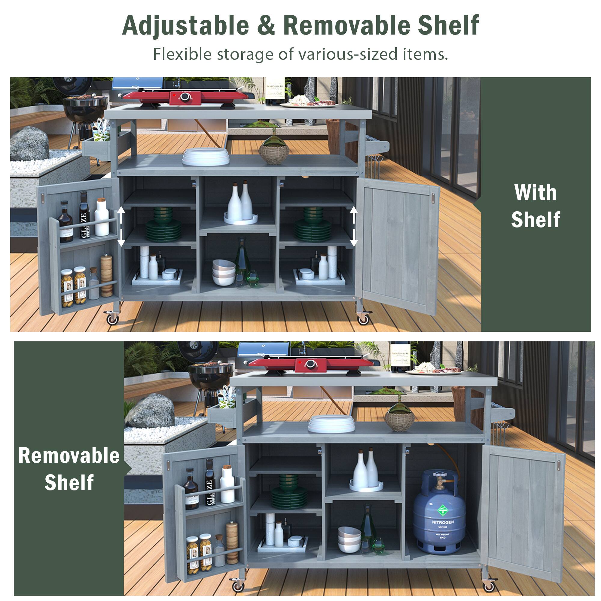 Adjustable & Removable Shelf  
Flexible storage of various-sized items.

With Shelf

Removable Shelf