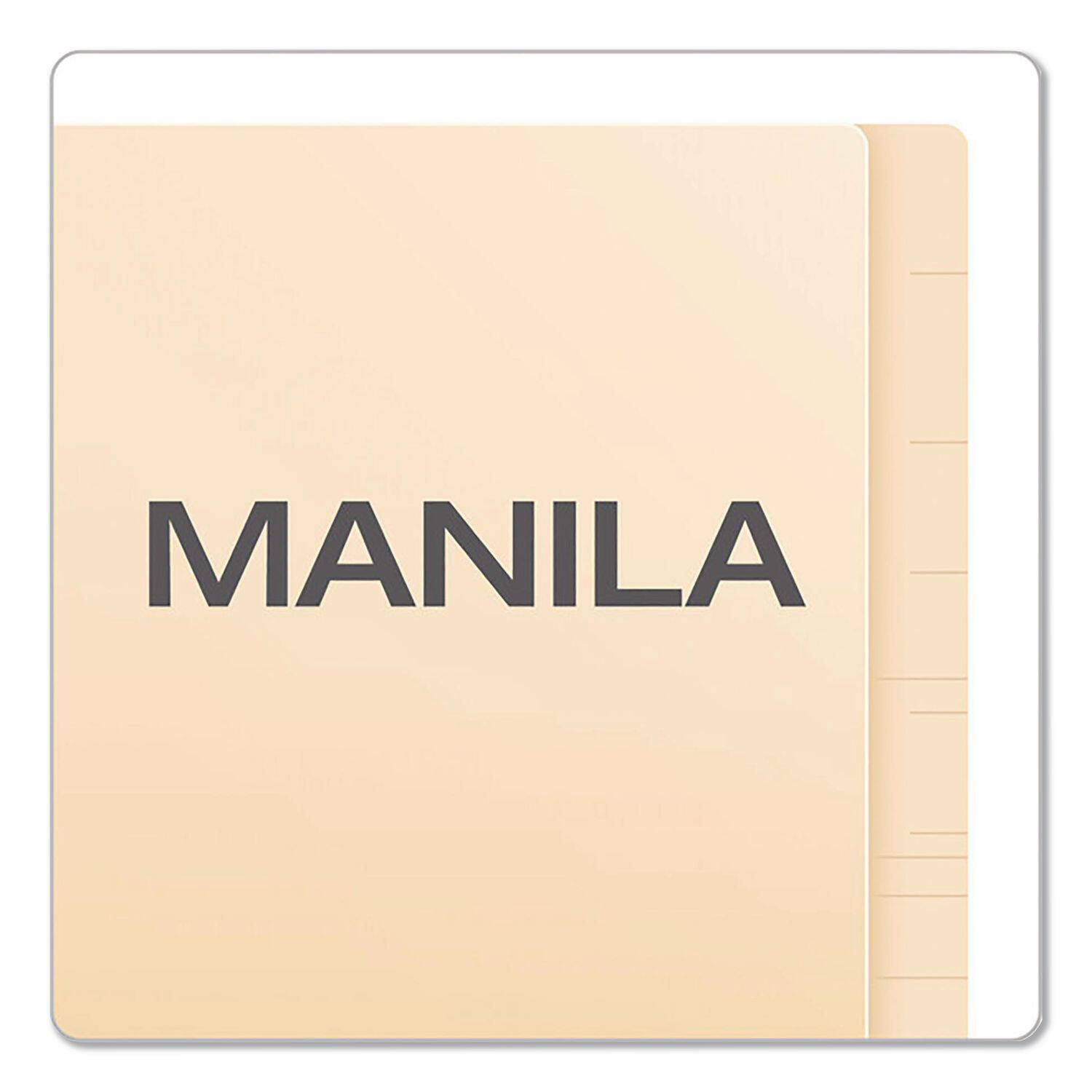 Back. Tops Business Forms - SmartShield End Tab Fastener Folders, 1 Fastener, Letter Size, Manila Exterior, 50/Box.