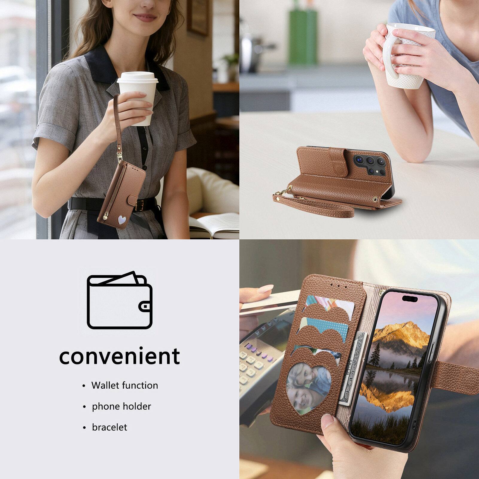 Convenient Wallet Function Phone Holder

- Wallet function
- Phone holder
- Bracelet