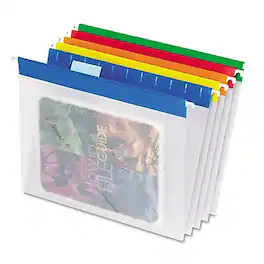 Pendaflex - EasyView Poly Hanging File Folders, Assorted Color Bar, Letter, Holds 8 1/2"H x 11"W, 25/Bx - Assorted Colors