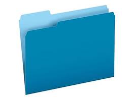 Pendaflex - Two-Tone File Folder, 1/3-Cut Tab, Assorted, Letter Size, 100/Box - Blue