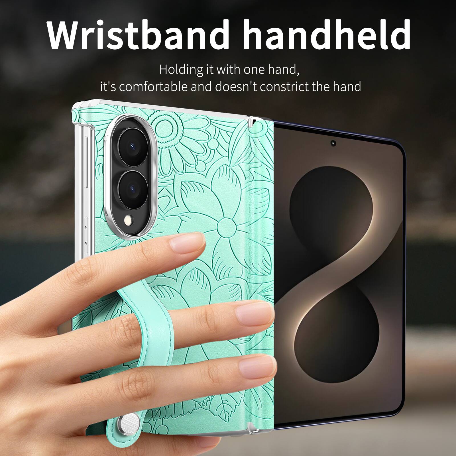 Wristband handheld

Holding it with one hand, it's comfortable and doesn't constrict the hand