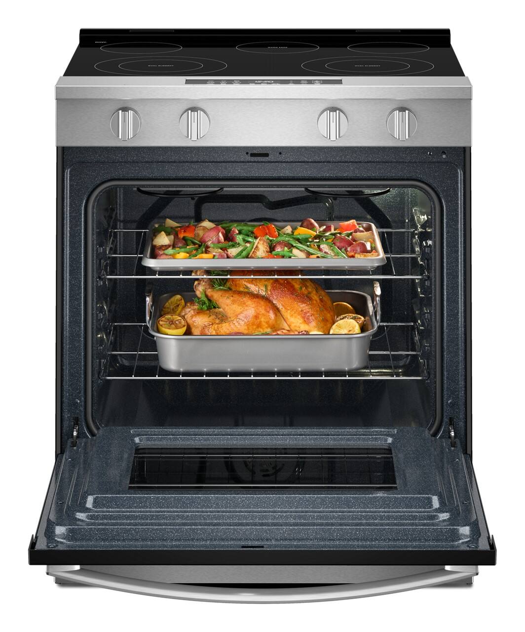 Alt View 1. Whirlpool - 5.3 Cu. Ft. Slide-In Electric Range with No Preheat and Slow Cook Modes - Stainless Steel.