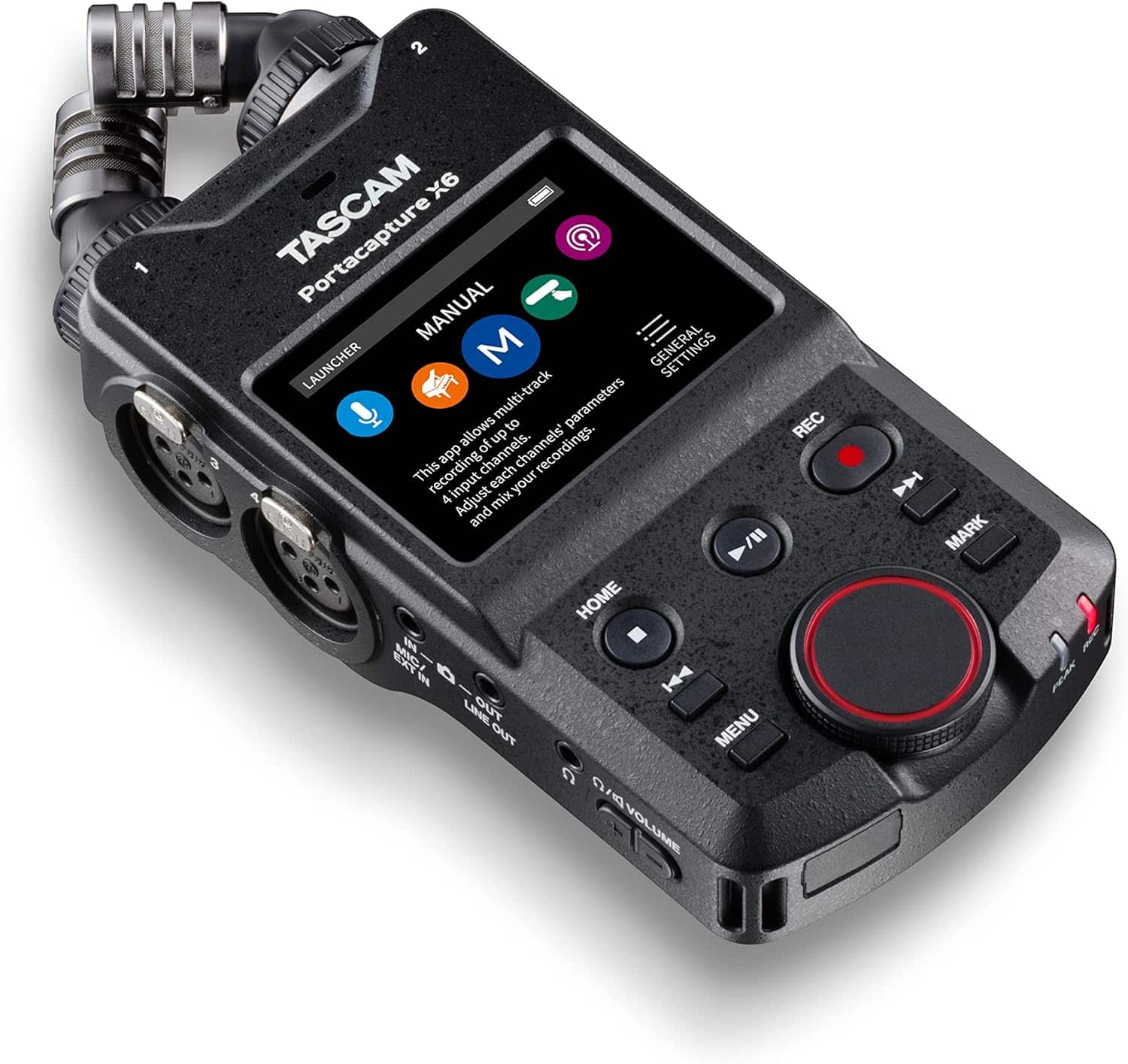 TASCAM - Portacapture X6 32-Bit Float 6-Track Portable Audio Recorder with USB Interface and XLR Inputs