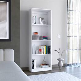 HTUTWOO - Bookcase with Spacious Tier-Shelving Design – Four Spacious Shelves for Books and Decor, Versatile Display Shelf - White