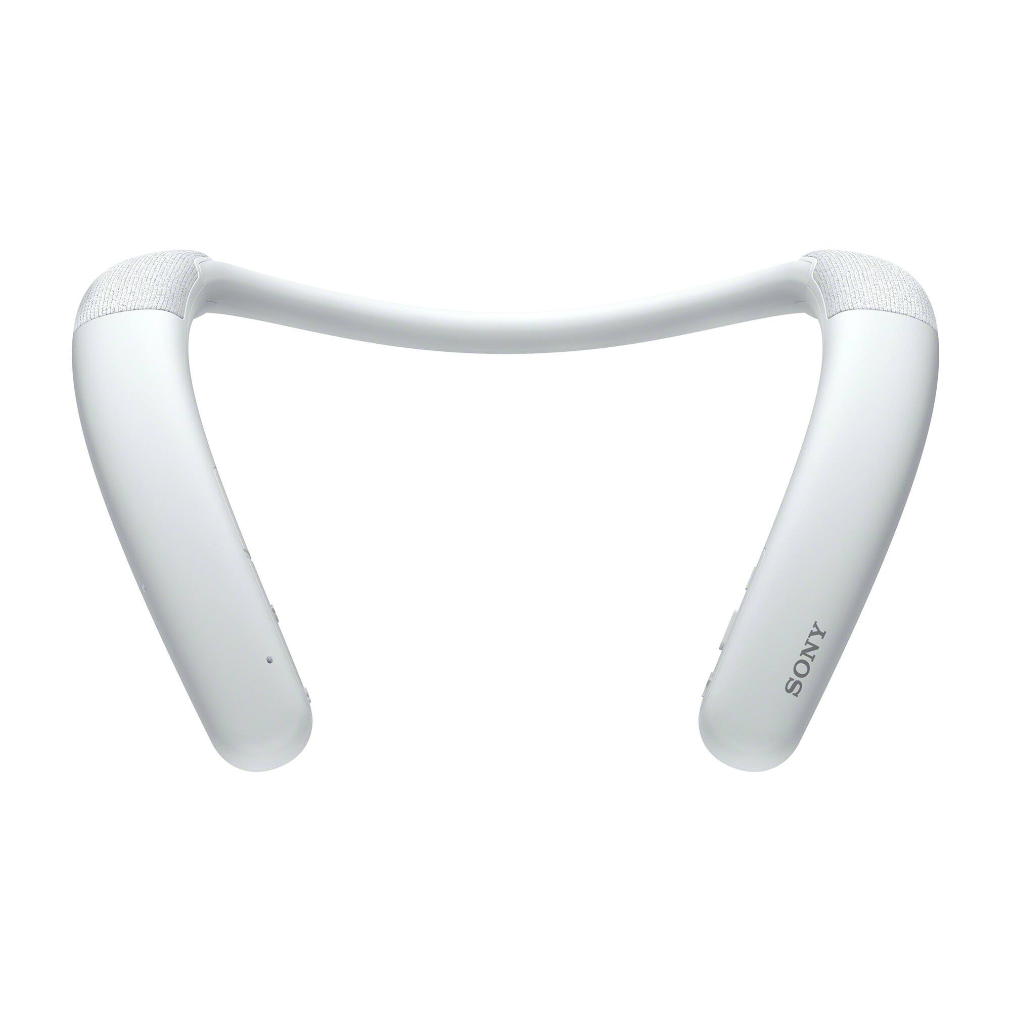Left. Sony - Sony SRS-NB10/H Neckband Speaker (White) with 6-Feet USB-C Cable Bundle - White.