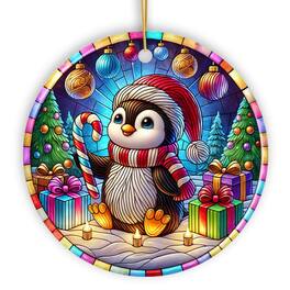 OrnamentallyYou - Cute Penguin in Winter Wonderland Ornament Colorful Holiday Keepsake for Christmas Tree - Multi-colored